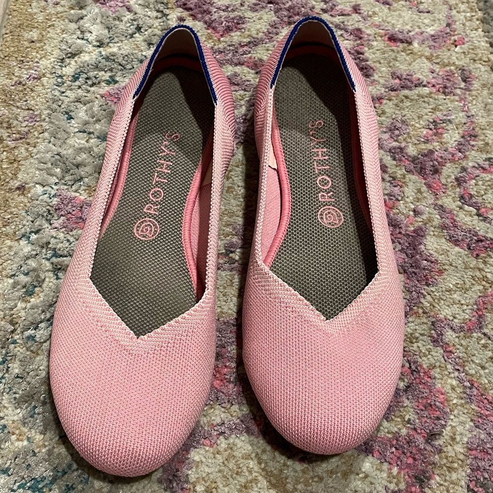 Rothy’s The Flat Pink Begonia Slip on Round Toe Flat Shoes Women's size 10